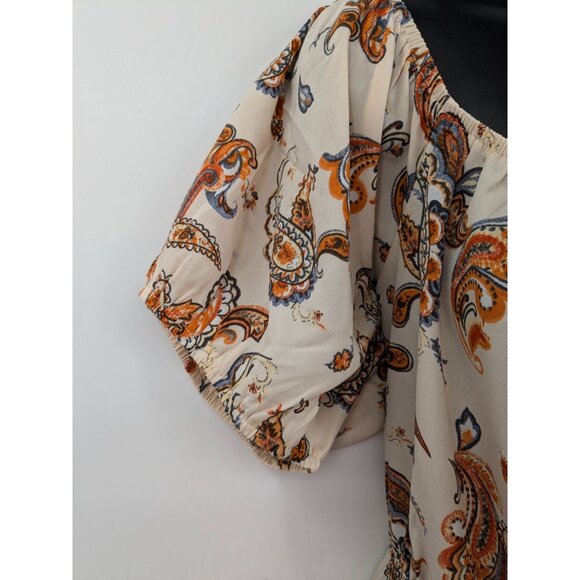 Sweet Rain Paisley Peplum Top Women Size 2X Peasant Ruffle Festival Western Boho - Picture 6 of 9
